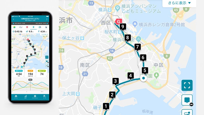 移動ルート表示