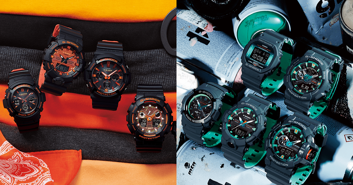 g shock blue and orange